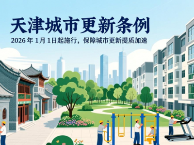 天津城市更新条例 2026 年 1 月 1 日起施行，保障城市更新提质加速