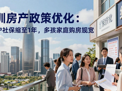 深圳房产政策优化：非深户社保缩至1年，多孩家庭购房放宽