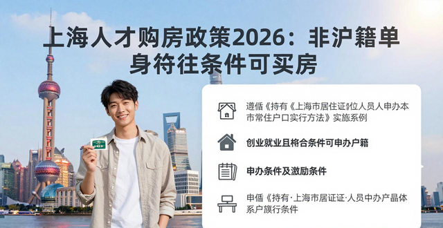 上海非沪籍人才购房资格调整_上海人才房产政策2026_上海非上海户籍单身人士购房政策