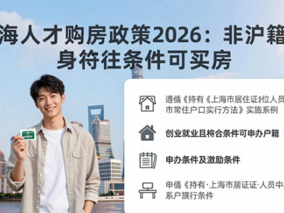 上海人才购房政策2026：非沪籍单身符合条件可买房