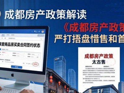 成都房产政策：严打捂盘惜售和首付贷，买房必看
