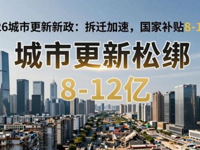 2026城市更新新政：拆迁加速，国家补贴8-12亿