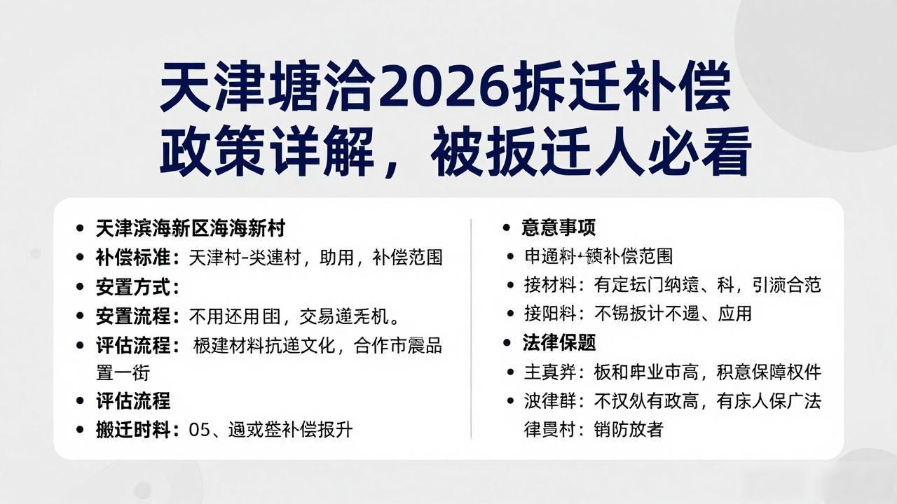 天津塘沽房产政策_天津拆迁补偿政策法规_塘沽2026拆迁最新政策