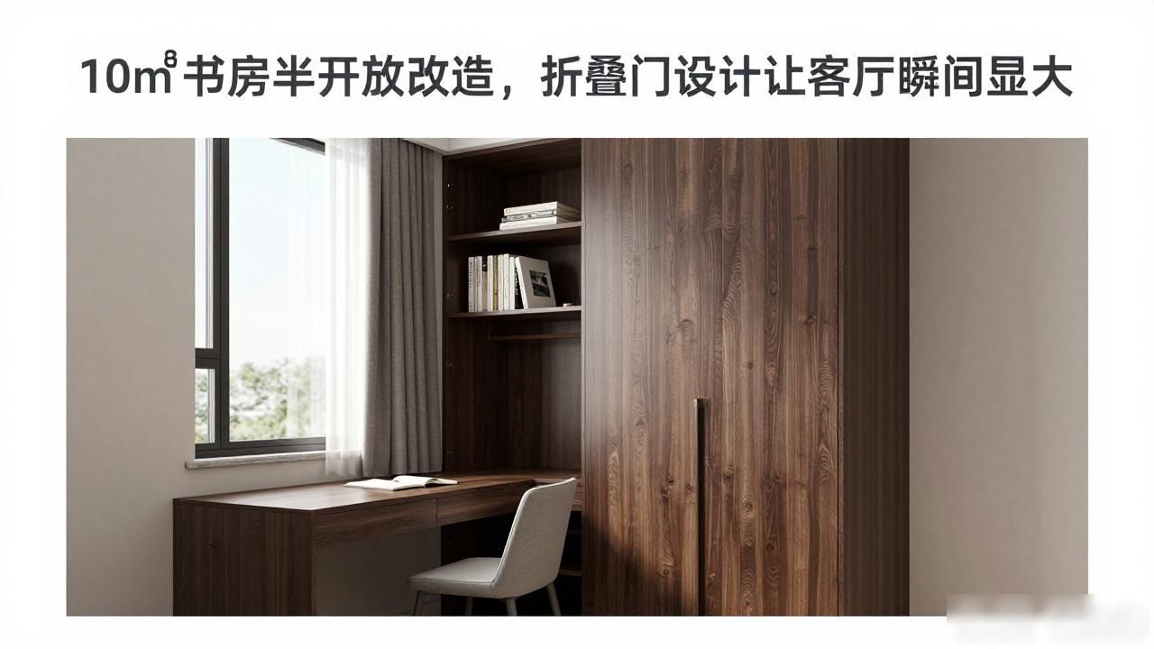 广东一宝妈家里的10㎡书房火了,砸半墙做叠窗,大横厅更显大!__广东一宝妈家里的10㎡书房火了,砸半墙做叠窗,大横厅更显大!