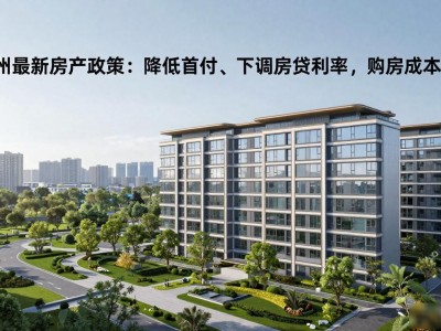 苏州最新房产政策：降低首付、下调房贷利率，购房成本少了