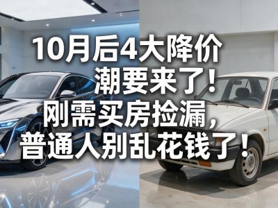 10月后4大降价潮要来了！刚需买房捡漏，普通人别乱花钱了